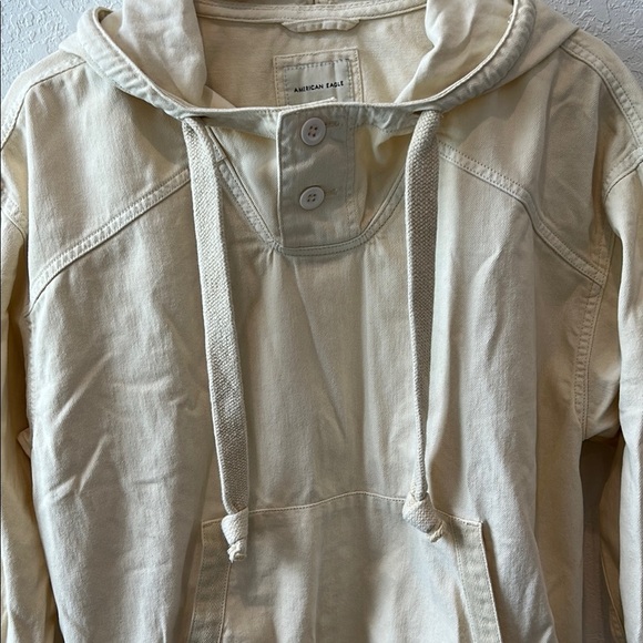 American Eagle Outfitters Cream Hooded Jacket - Picture 3 of 8